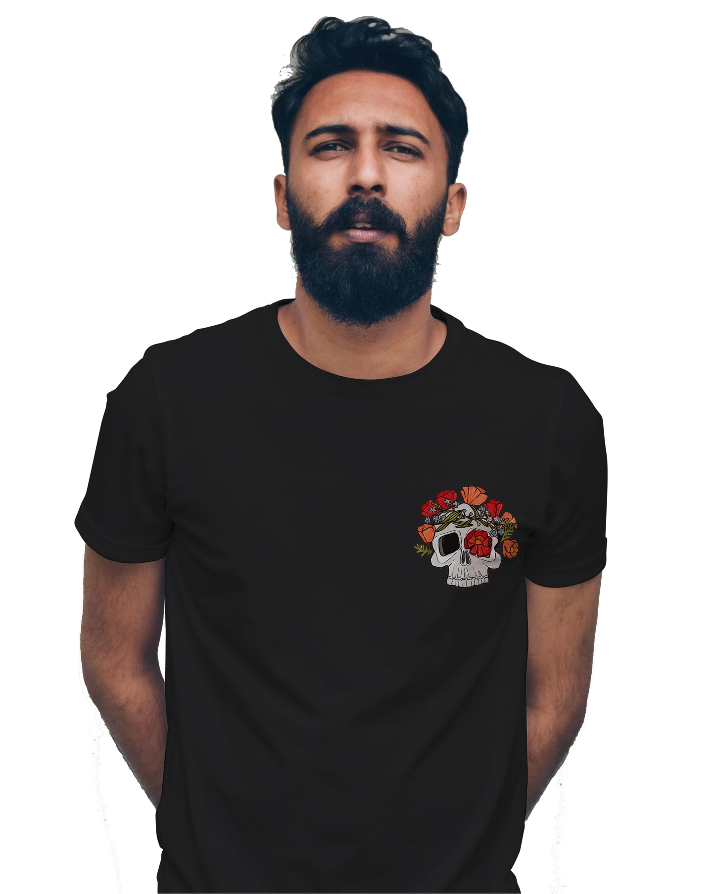 Skull and Flower Unisex Printed t shirt