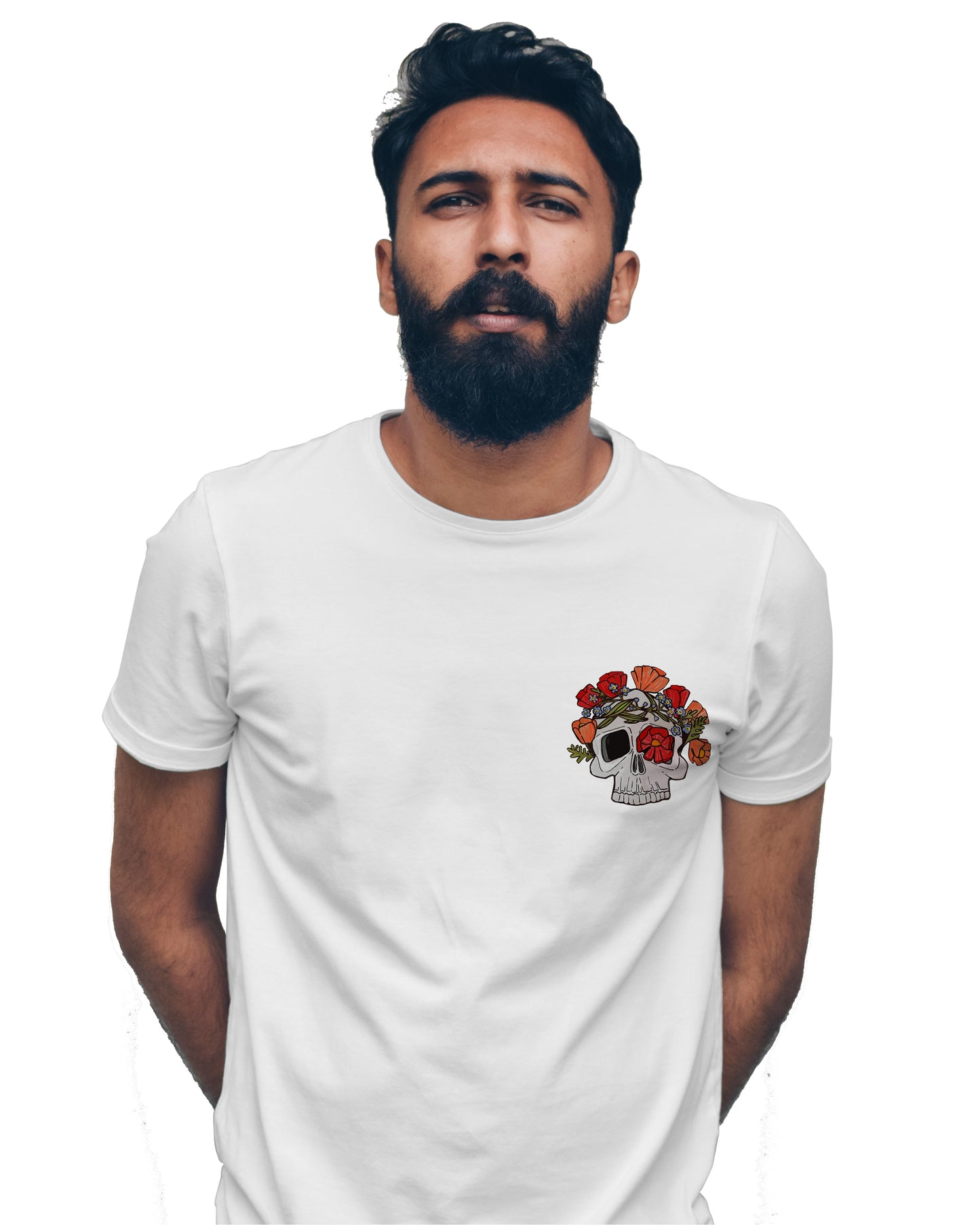 Skull and Flower Unisex Printed t shirt