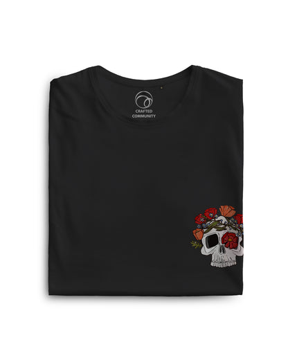 Skull and Flower Unisex Printed t shirt