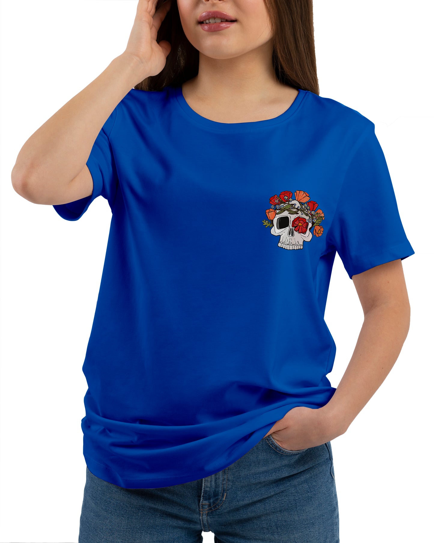 Skull and Flower Unisex Printed t shirt