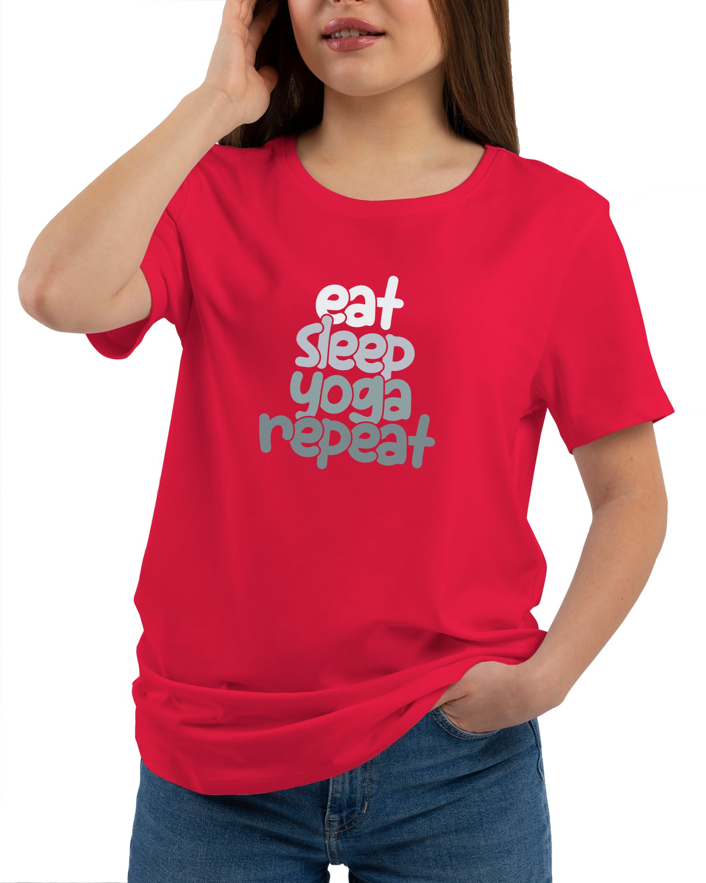 Eat Sleep Yoga Repeat Unisex Printed Tshirt